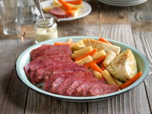 Corned Beef with Roasted Veggies and Lemon Mustard Sauce - Different Recipe for St. Patrick's Day
