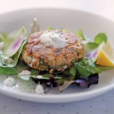 Alaska Salmon Cakes with Yogurt Dill Sauce