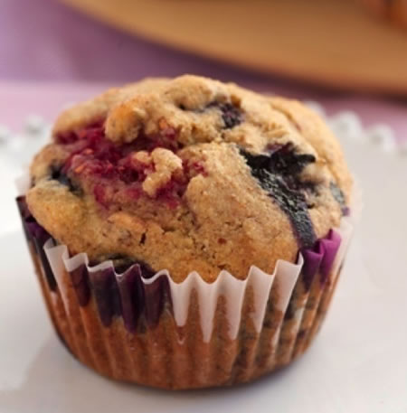 Almond Berry Muffins Recipe Photo - Diabetic Gourmet Magazine Recipes