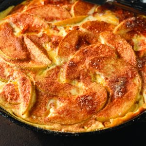Baked Apple Pancake recipe photo from the Diabetic Gourmet Magazine diabetic recipes archive.
