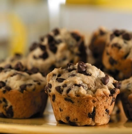 Banana Chocolate Chip Mini Muffins Recipe Photo - Diabetic Gourmet Magazine Recipes