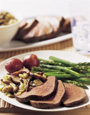 Beef Tenderloin Marsala with Shiitake-Leek Compote Recipe Photo - Diabetic Gourmet Magazine Recipes