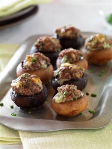 Beef and Blue Cheese Stuffed Mushrooms recipe photo from the Diabetic Gourmet Magazine diabetic recipes archive.
