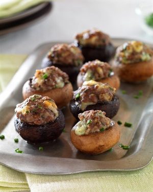 Beef and Blue Cheese Stuffed Mushrooms