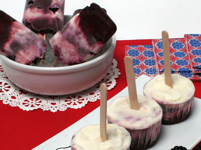 Blackberry & Cherry Yogurt Pops Recipe Photo - Diabetic Gourmet Magazine Recipes