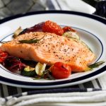 Broiled Rainbow Trout with Lemon Oil and Oven-Grilled Vegetables