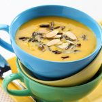 Butternut Squash and Apple Soup with Toasted Almonds and Wild Rice