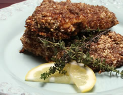 Chicken Crusted with Almond and Flax