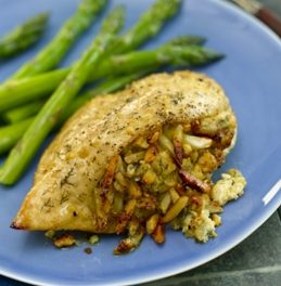 Chicken Stuffed with Apples, Almonds and Blue Cheese