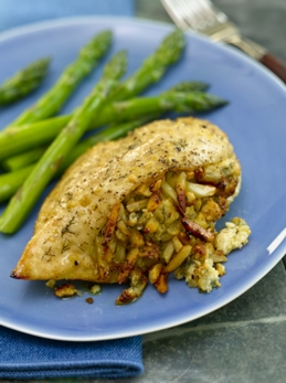 Chicken Stuffed with Apples, Almonds and Blue Cheese Recipe Photo - Diabetic Gourmet Magazine Recipes