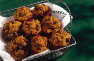 Chocolate Chip Pumpkin Muffins recipe photo from the Diabetic Gourmet Magazine diabetic recipes archive.