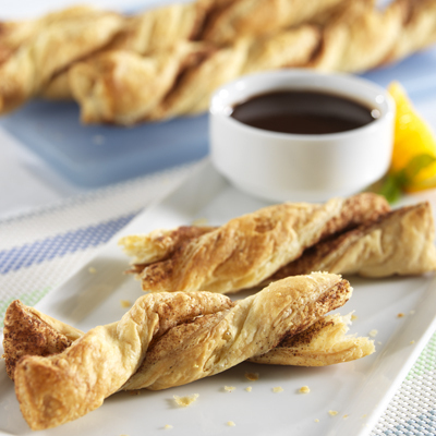 Cinnamon Twists with Chocolate Dipping Sauce Recipe Photo - Diabetic Gourmet Magazine Recipes