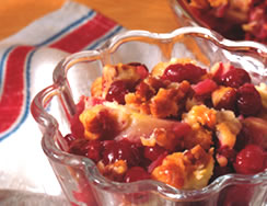 Cranberry Apple Crisp recipe photo from the Diabetic Gourmet Magazine diabetic recipes archive.