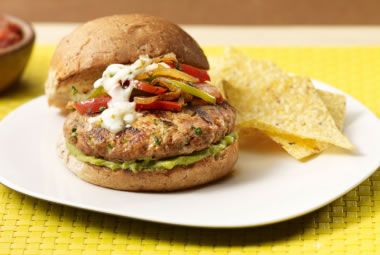 Fajita Turkey Burger Recipe Photo - Diabetic Gourmet Magazine Recipes