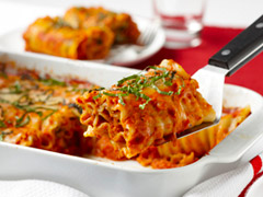 Festive Lasagna Roll-Ups with Salsa Rosa Sauce Recipe Photo - Diabetic Gourmet Magazine Recipes