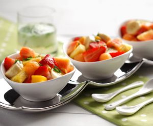 Fruit Salad with Mojito Dressing recipe photo from the Diabetic Gourmet Magazine diabetic recipes archive.