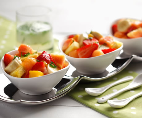 Fruit Salad with Mojito Dressing Recipe Photo - Diabetic Gourmet Magazine Recipes