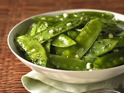 Garlic Snow Peas With Cilantro Recipe Photo - Diabetic Gourmet Magazine Recipes