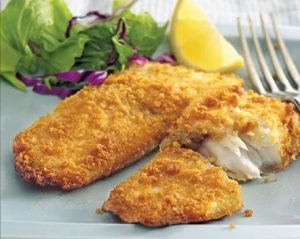 Graham-Cracker Crusted Cod recipe photo from the Diabetic Gourmet Magazine diabetic recipes archive.