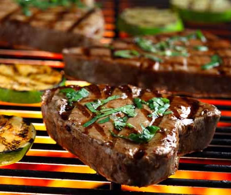 Grilled Tuna Steaks with Cilantro and Basil Recipe Photo - Diabetic Gourmet Magazine Recipes