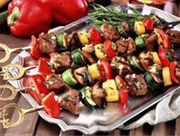 Grilled Turkey, Portabella Mushrooms and Vegetable Kebabs Recipe Photo - Diabetic Gourmet Magazine Recipes
