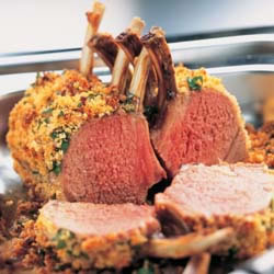 Herb-Crusted Rack of Lamb recipe photo from the Diabetic Gourmet Magazine diabetic recipes archive.