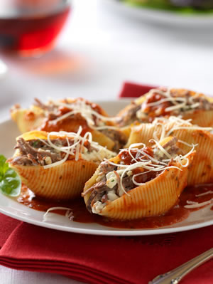 Italian Beef Stuffed Shells Marinara Recipe Photo - Diabetic Gourmet Magazine Recipes