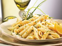 Lemon-Herb Penne recipe photo from the Diabetic Gourmet Magazine diabetic recipes archive.