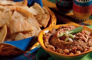 Mexican Bean Dip recipe photo from the Diabetic Gourmet Magazine diabetic recipes archive.