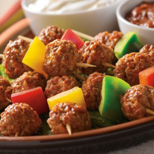 Mexican Meatball Kabobs recipe photo from the Diabetic Gourmet Magazine diabetic recipes archive.