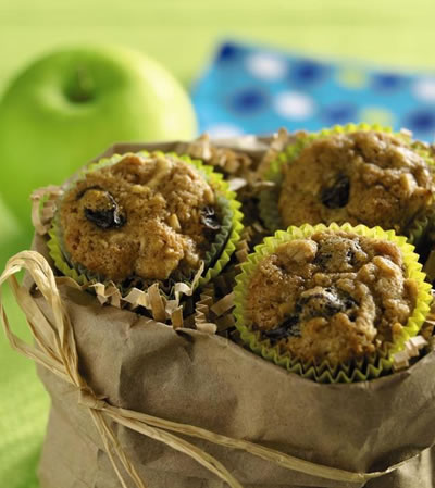 Miniature Apple Muffins recipe photo from the Diabetic Gourmet Magazine diabetic recipes archive.