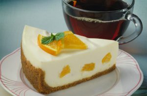 No-Bake Orange Cream Cheesecake recipe photo from the Diabetic Gourmet Magazine diabetic recipes archive.