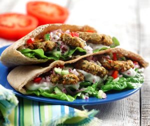 Oven-Roasted Falafel recipe photo from the Diabetic Gourmet Magazine diabetic recipes archive.