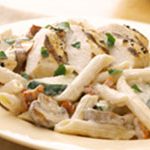 Penne and Chicken with Garlic Cream Sauce