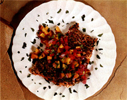 Pepper Crusted Salmon with Fruit Salsa