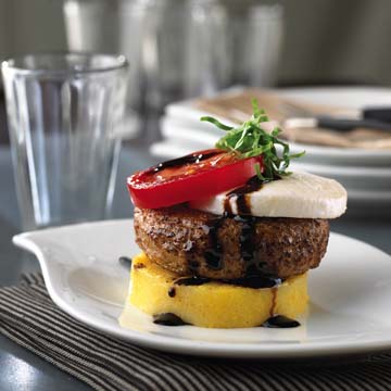 Polenta Caprese Burgers Diabetic Recipe Diabetic Gourmet Magazine