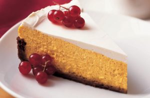Pumpkin Cheesecake in Gingersnap Crust recipe photo from the Diabetic Gourmet Magazine diabetic recipes archive.