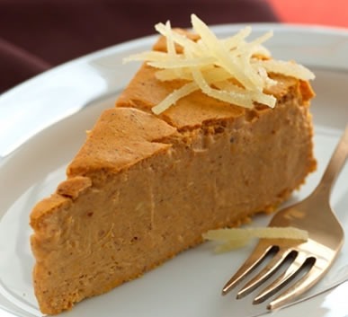 Pumpkin-Maple Crustless Cheesecake Recipe Photo - Diabetic Gourmet Magazine Recipes