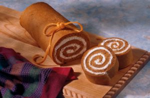 Pumpkin Roll recipe photo from the Diabetic Gourmet Magazine diabetic recipes archive.