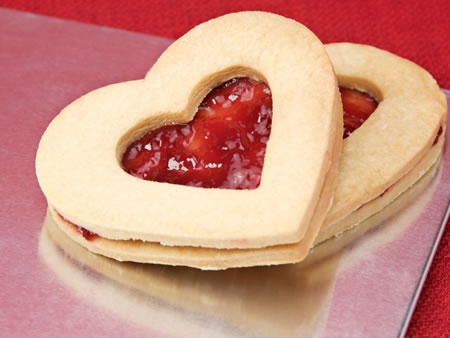 Raspberry Heart Cookies