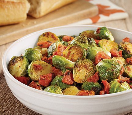 Roasted Brussels Sprouts with Tomatoes