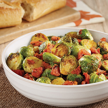 Roasted Brussels Sprouts with Tomatoes Recipe Photo - Diabetic Gourmet Magazine Recipes