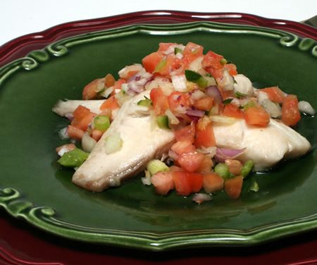 Roasted Fish with Christmas Salsa