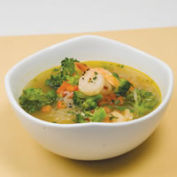 Shrimp and Skinny Noodles Soup recipe photo from the Diabetic Gourmet Magazine diabetic recipes archive.