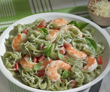 Skinny Shrimp Fettuccine Alfredo