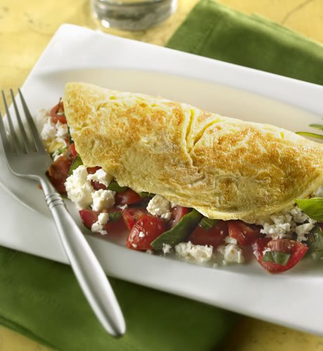 Spinach, Feta and Grape Tomato Omelet Recipe Photo - Diabetic Gourmet Magazine Recipes