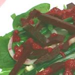 Spinach Salad with Creamy Beet Dressing