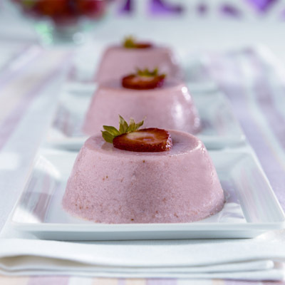 Strawberry Panna Cottas Recipe Photo - Diabetic Gourmet Magazine Recipes