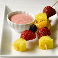 Tangy Fruit Skewers With Yogurt Dip recipe photo from the Diabetic Gourmet Magazine diabetic recipes archive.