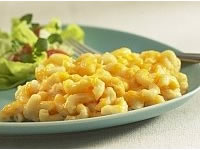 Triple Cheesy Mac & Cheese recipe photo from the Diabetic Gourmet Magazine diabetic recipes archive.